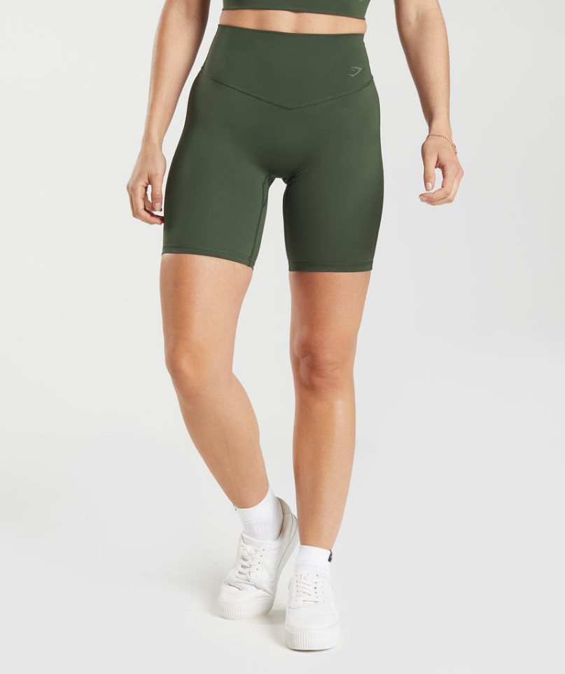 Women\'s Gymshark Elevate Cycling Shorts Olive | NZ 0STJOK